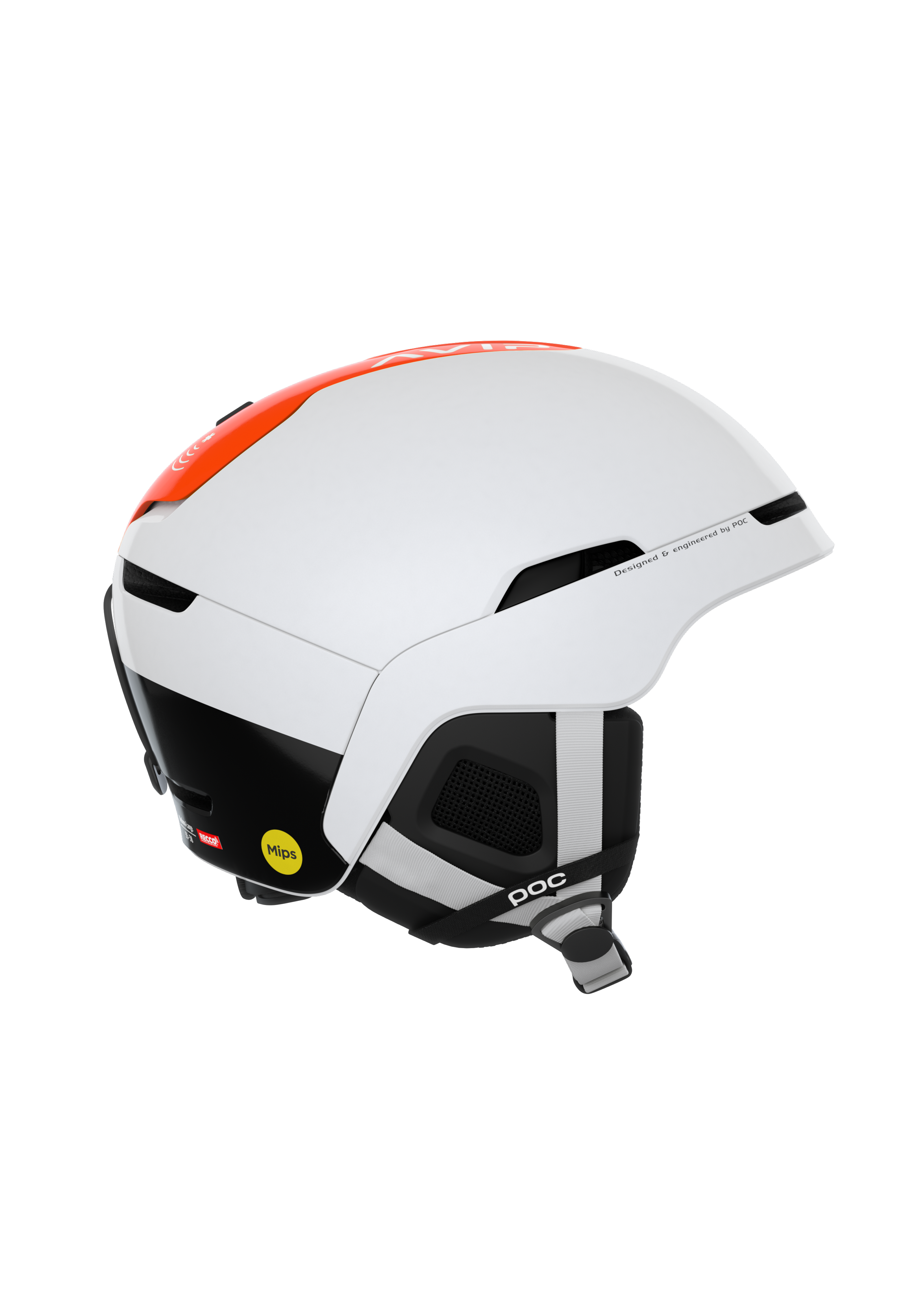 Obex BC MIPS Ski Helmet に Hydrogen White/Fluorescent Orange AVIP