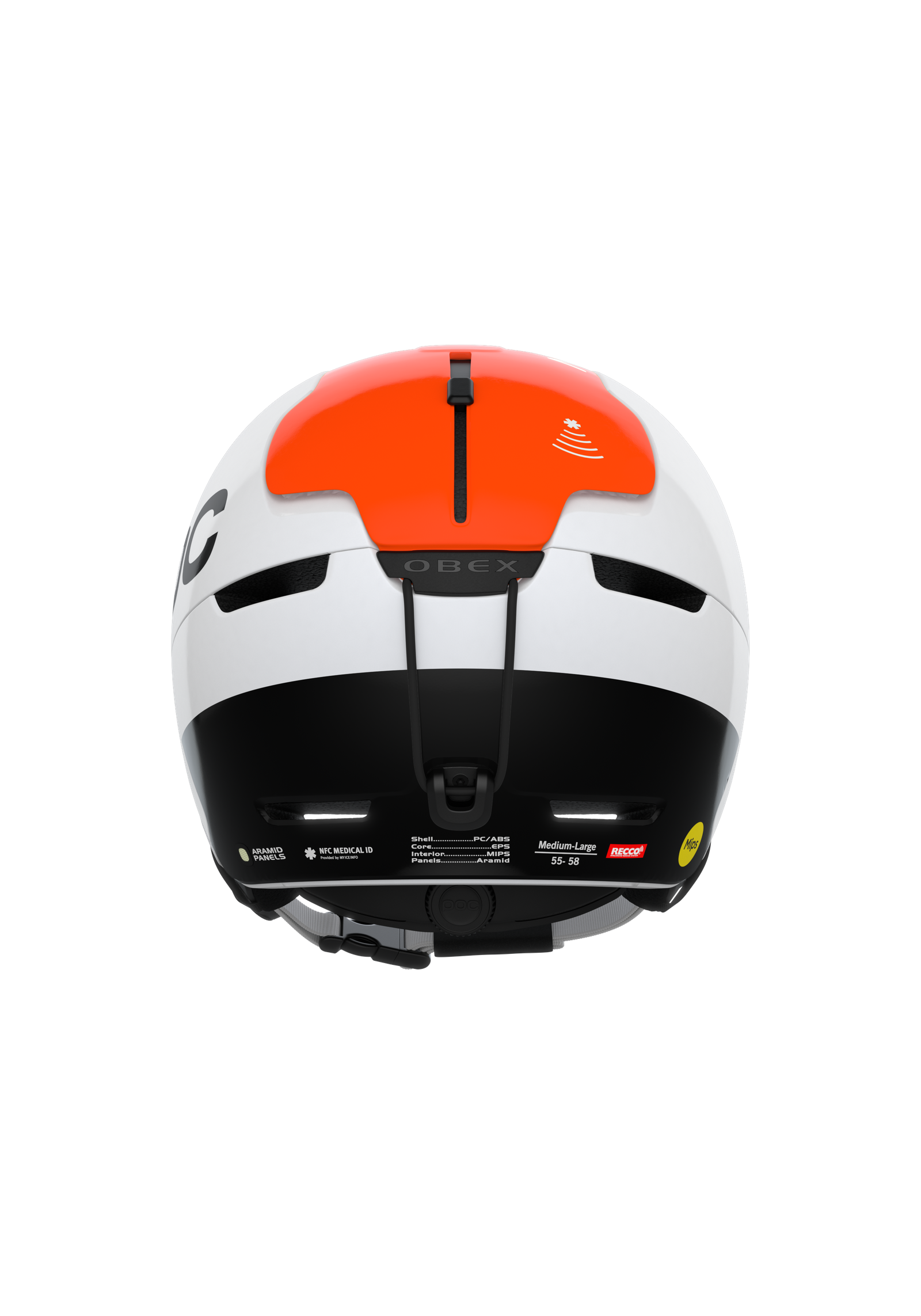 Obex BC MIPS Ski Helmet in Hydrogen White/Fluorescent Orange AVIP