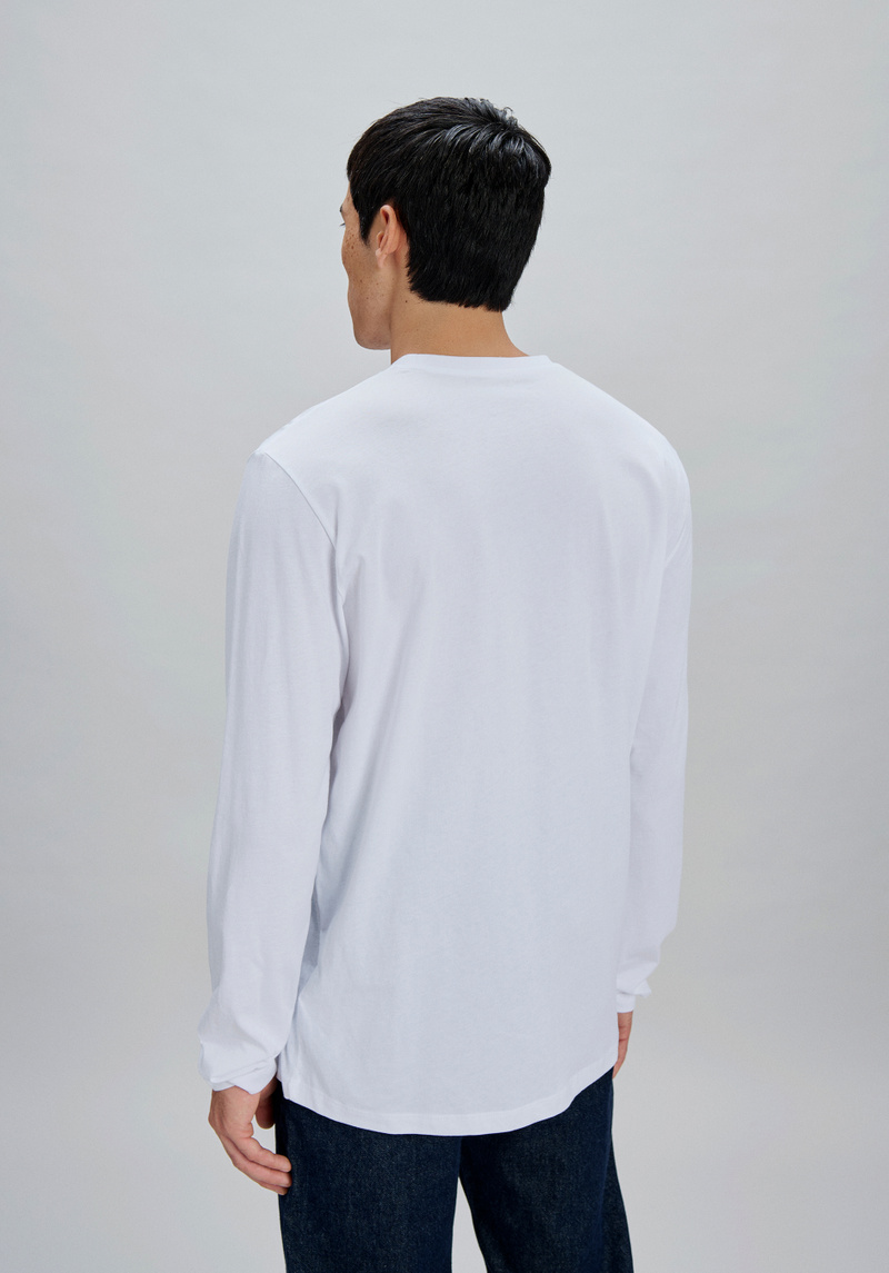Men's Long Sleeve Tee in Hydrogen White | Cycling Community T