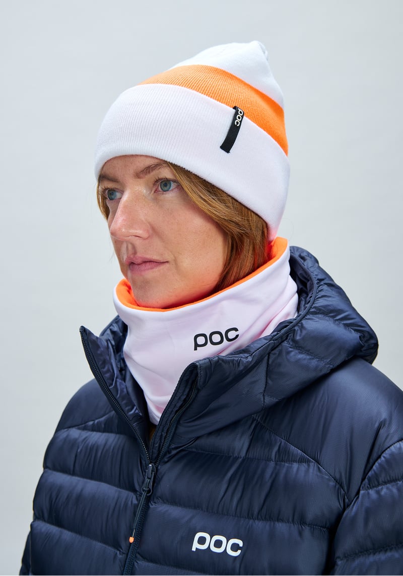 Thermal Neck Warmer in Hydrogen White/Fluorescent Orange | Ski