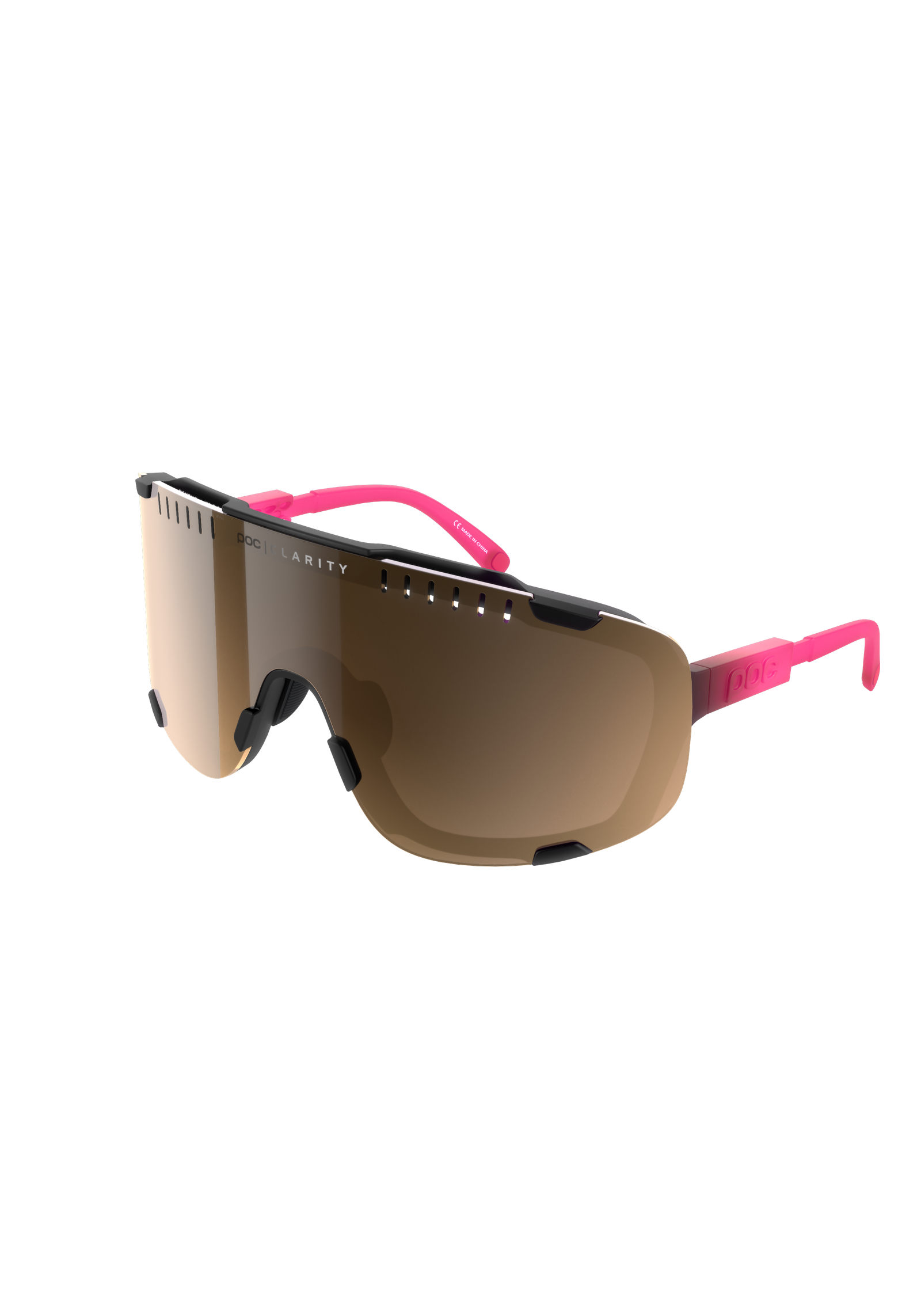 Devour Wide Fit Bike Sunglasses in Fluorescent Pink/Uranium Black