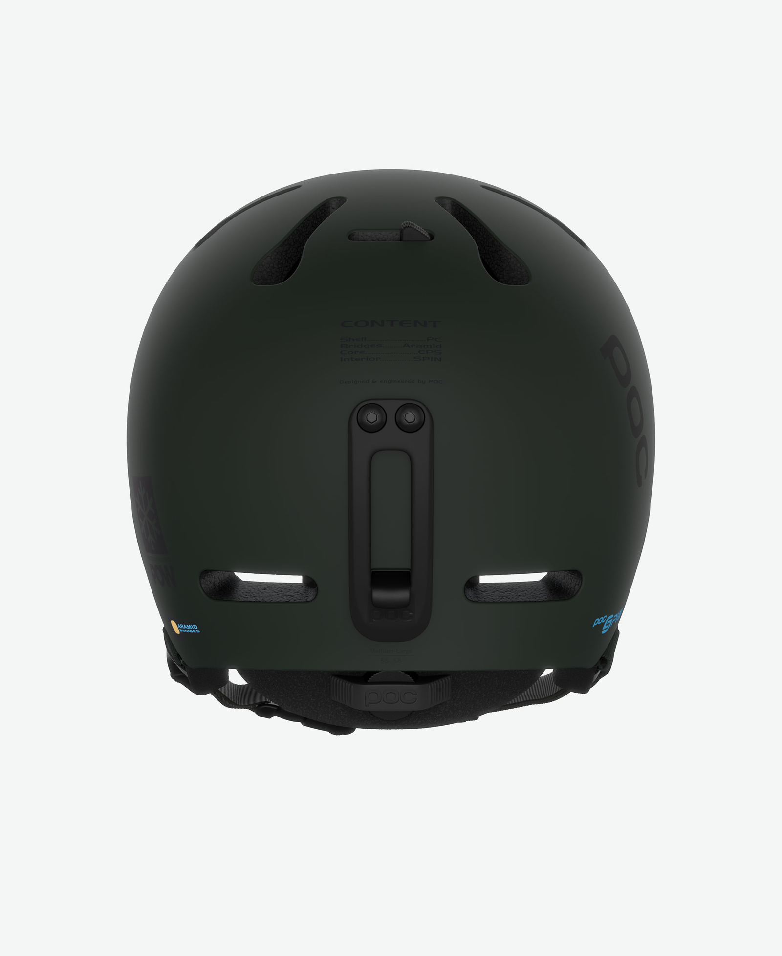 POC Fornix SPIN M-L マットブラック Fornix SPIN POW JJ Ski Helmet in Bismuth Green | POC japan