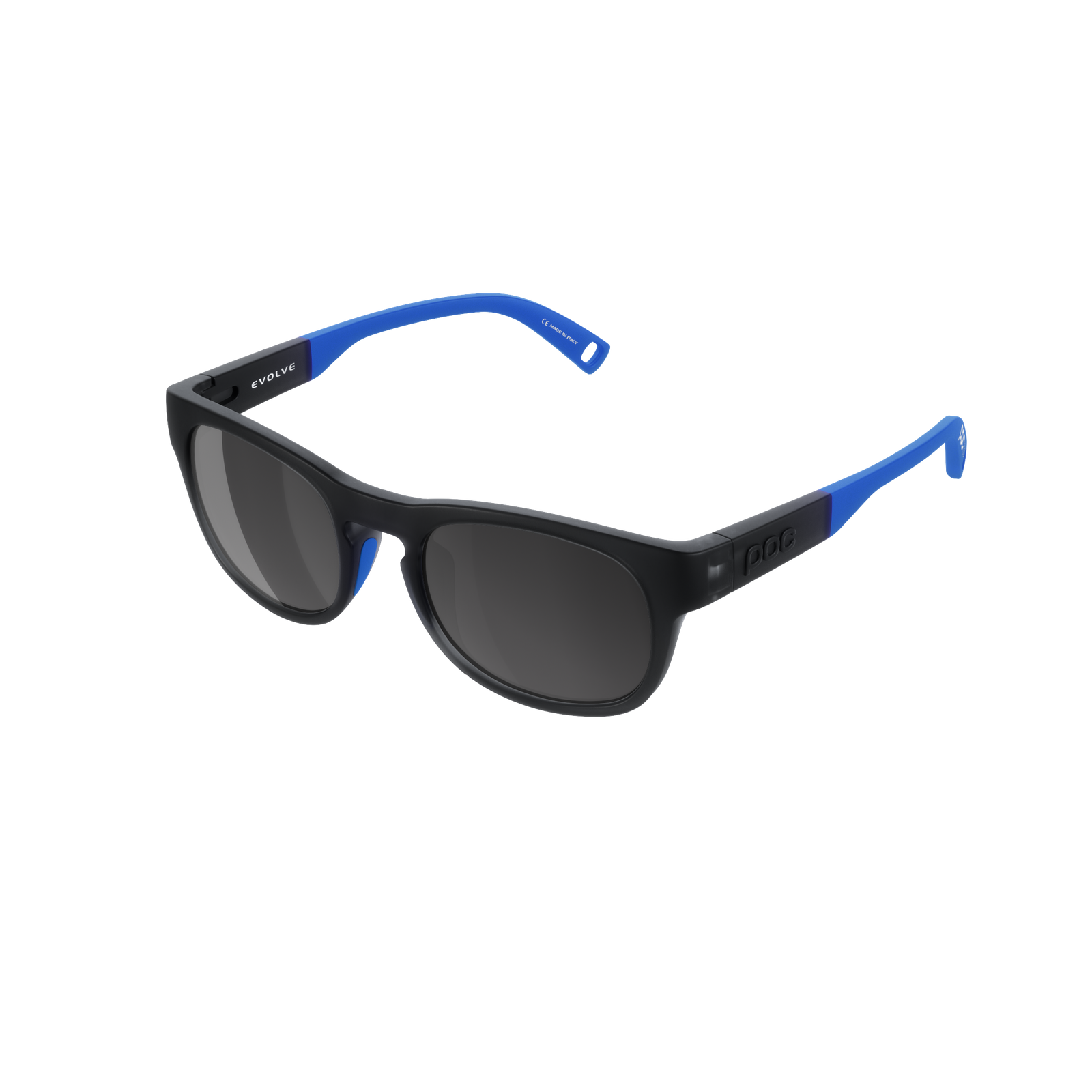 Evolve Bike Sunglasses in Uranium Black Trans/Fluo Blue