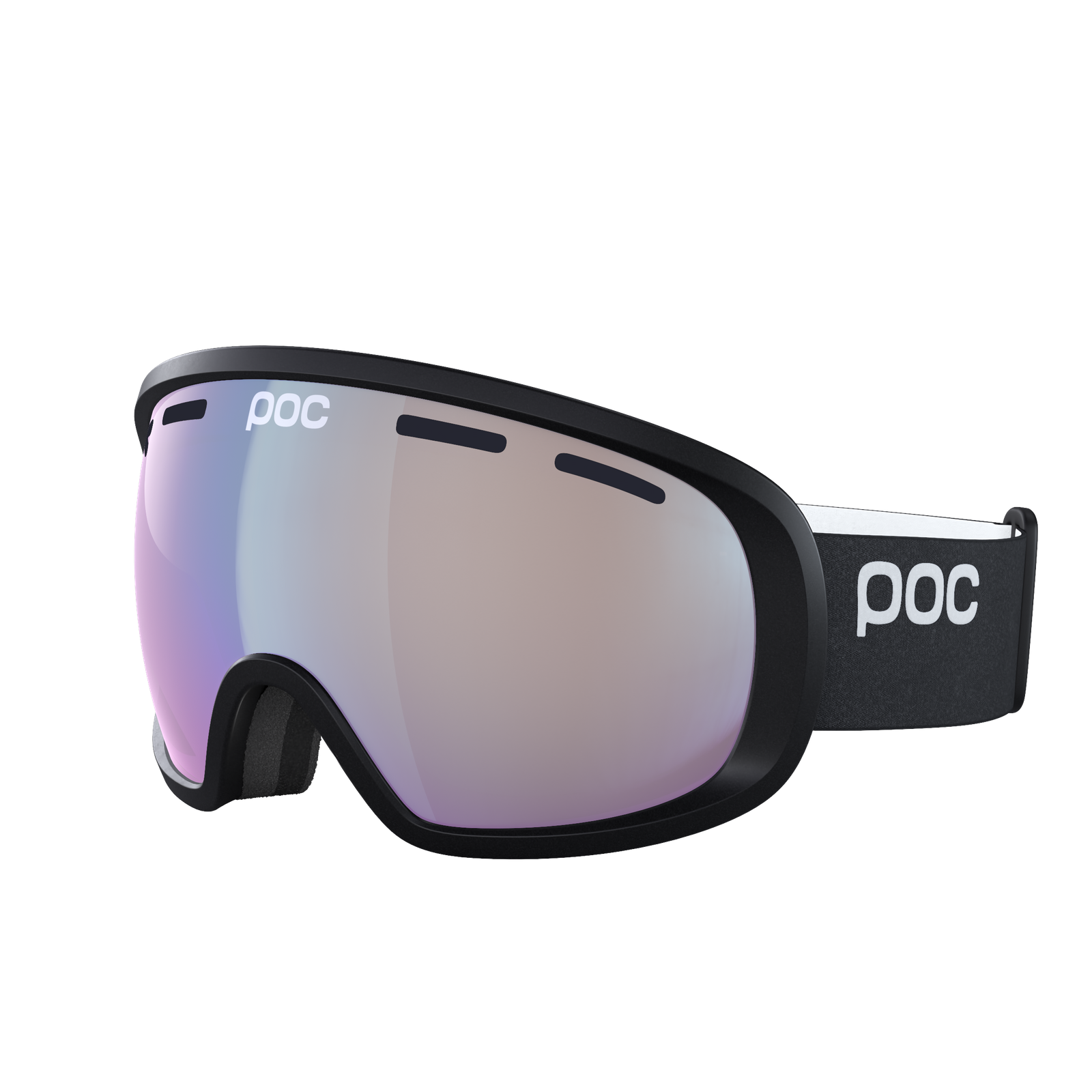 スキー・スノーボードアクセサリー POC FOVEA MID BLACK Fovea Mid Wide Fit Ski Goggles に Zink Orange | Ski Eyewear