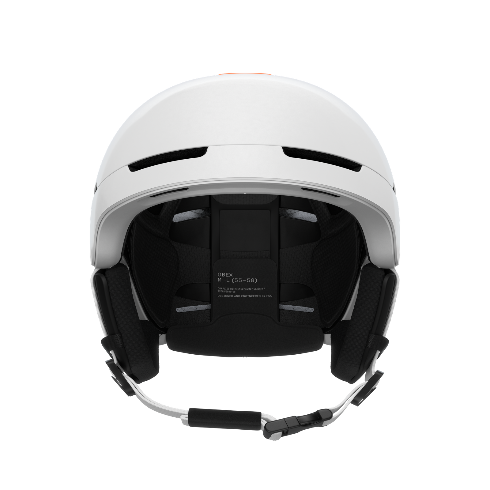 Obex Connect Ski Helmet in Hydrogen White/Fluorescent Orange