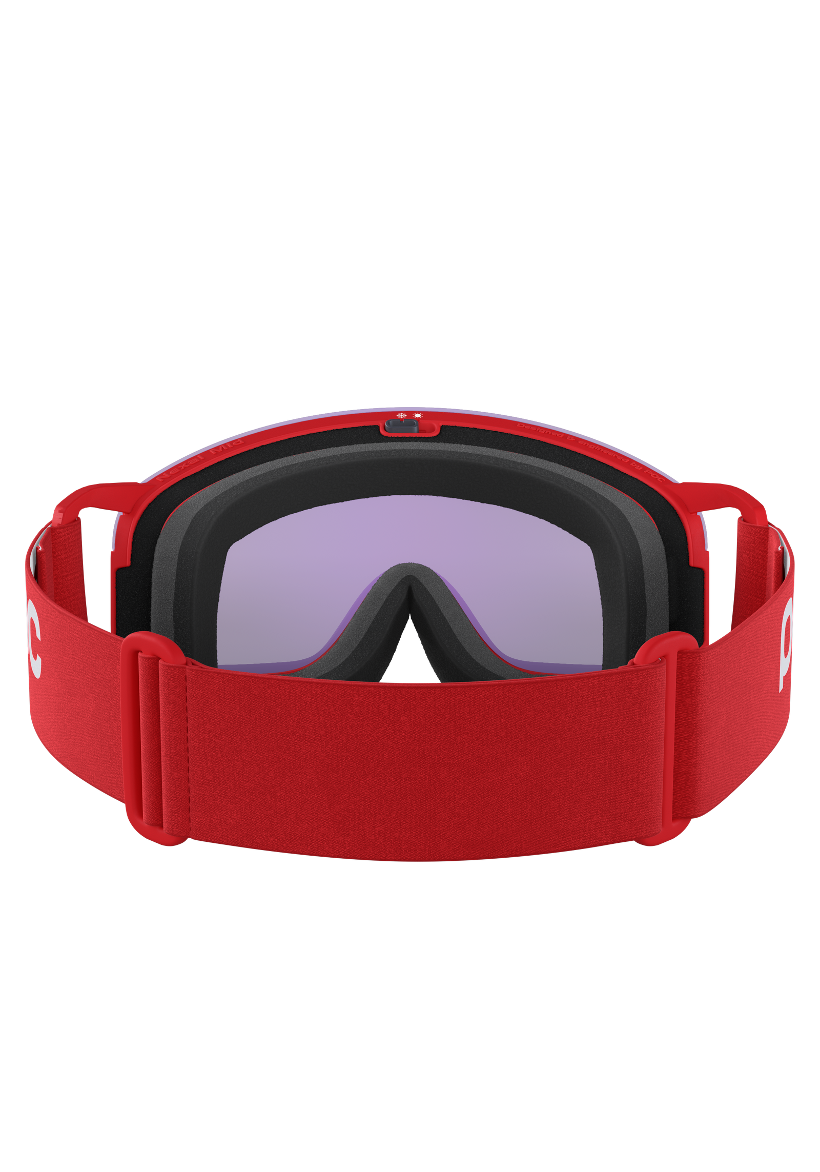 Nexal Mid Wide Fit Ski Goggles に Prismane Red | Ski Eyewear | POC